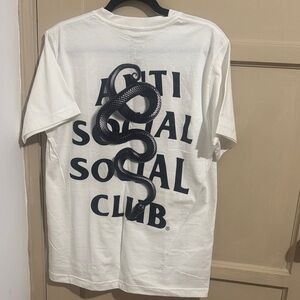 Anti Social Social Club White Tee with Black Snake Graphic
